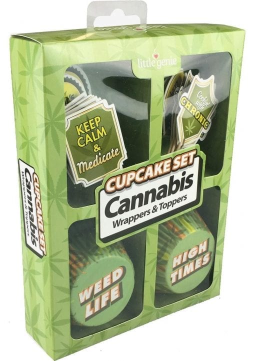 Cannibis Wrappers and Toppers Cupcake Set