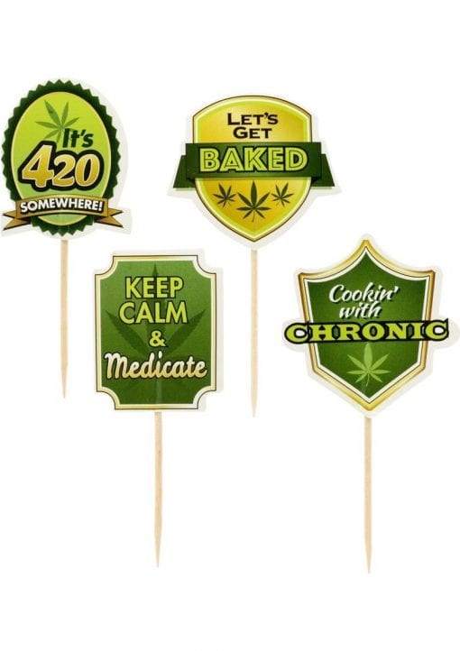 Party Picks Cannabis Toothpick Toppers 24 Each Per Pack