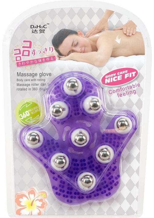 Simple and True Roller Balls Massager Glove Purple