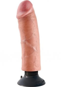 King Cock Vibrating Realistic Dildo Waterproof Flesh 8 Inch