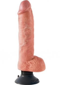 King Cock Vibrating Realistic Dildo Waterproof Flesh 10 Inch