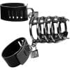 Strict 5 Ring Chastity Device With Cock And Ball Strap Metal