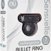 Bullet Ring 7 Function Silicone Rechargeable C Ring Waterproof Black
