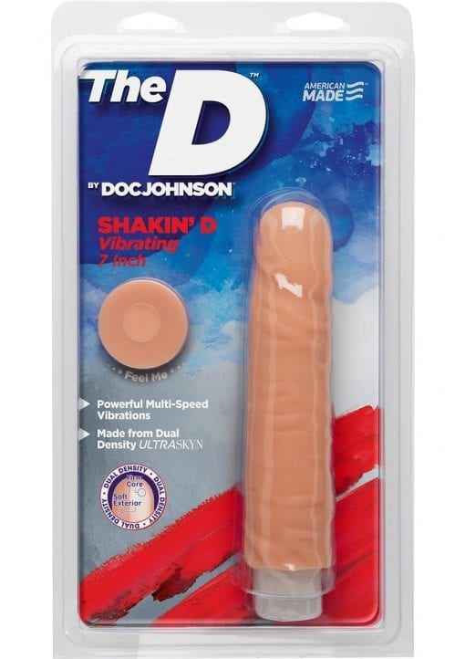 The D Shakin D Vibrating Dual Dense Ultraskyn Dong Vanilla 7 Inch