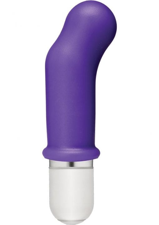American Pop Pow 10 Function Silicone Vibrator With Sleeve Waterproof Purple 3.5 Inch