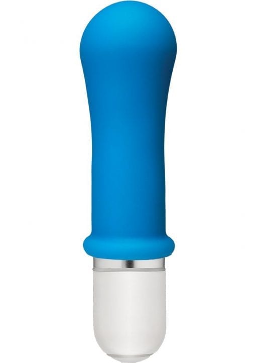 American Pop Boom 10 Function Silicone Vibrator With Sleeve Waterproof Blue 3.5 Inch