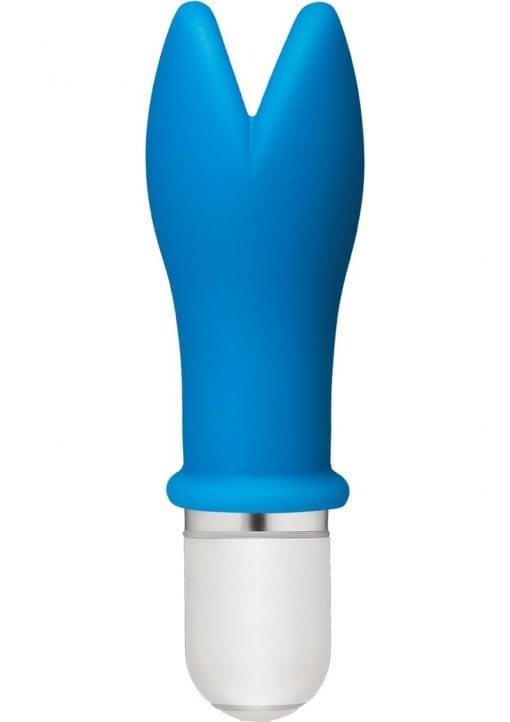 American Pop Whaam 10 Function Silicone Vibrator With Sleeve Waterproof Blue 3.5 Inch