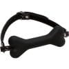 Master Series Hound Adjustable Dog Bone Silicone Gag Black