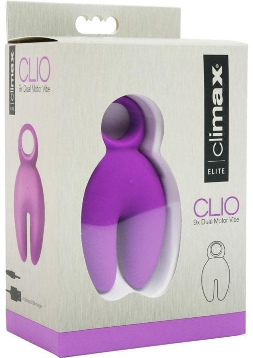 Climax Clio Silicone 9x Dual Motor Vibe USB Rechargeable Waterproof Purple