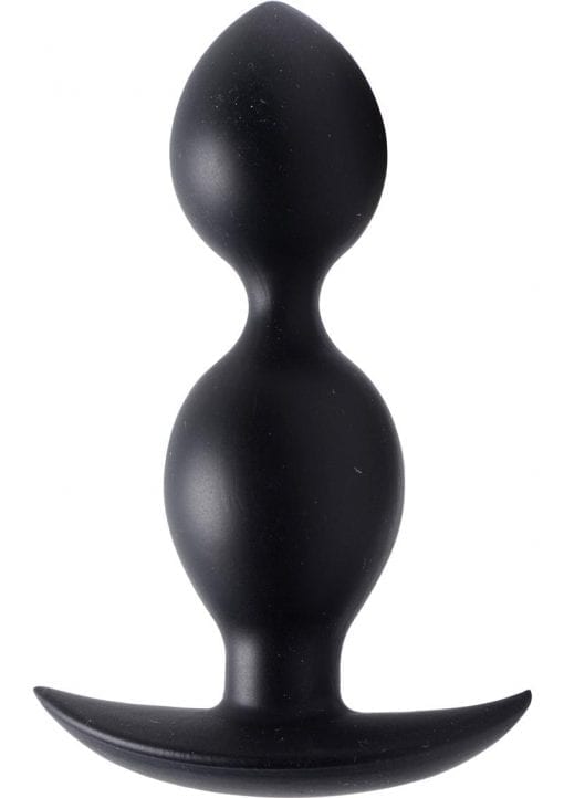 Master Series Orbs Steel Weighted Duotone Silicone Anal Plug Black 4.5 Inch