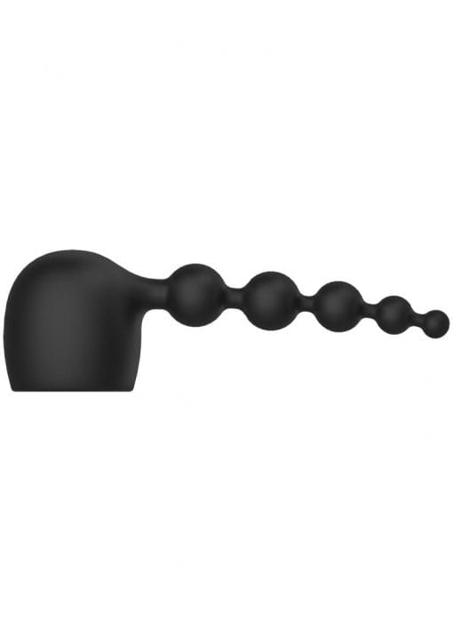 Kink Silicone Power Wand Attachement Anal Beads Black 8.5 Inch