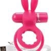 Charged Ohare Rechargeable Silicone Waterproof Rabbit Cock Ring Pink