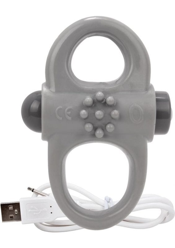 Charged Yoga Rechargeable Silicone Waterproof Cock Ring Grey