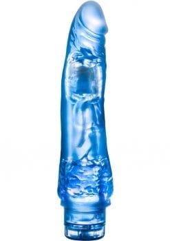 B Yours Vibe 07 Realistic Vibrator Jelly Waterproof Blue 8.5 Inch