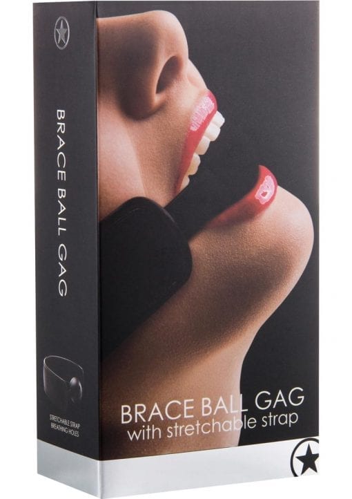 Ouch! Brace Ball Gag With Stretchable Strap Black