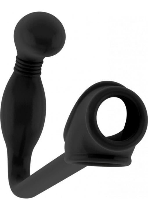 Sono No 2 Butt Plug With CockRing Felxible Silicone Waterproof Black