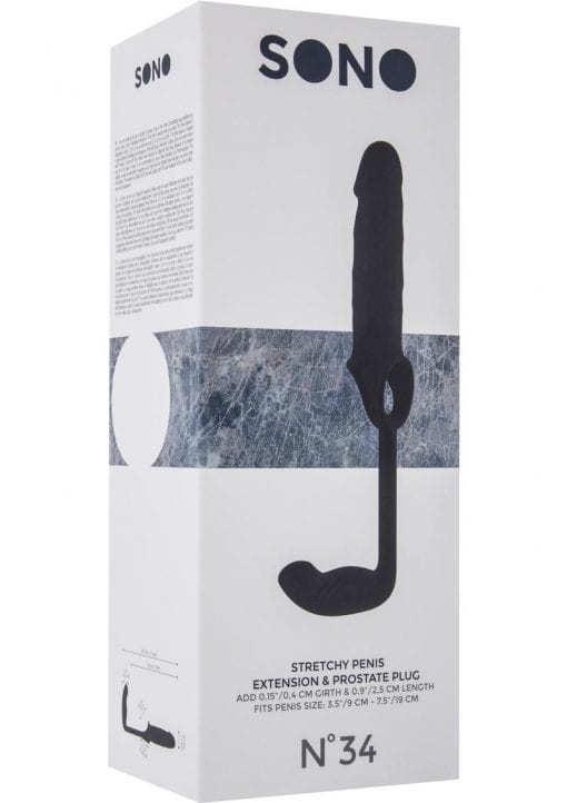 Sono No 34 Stretchy Penis Extension And Prostate Plug Black