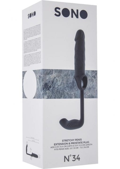 Sono No 34 Stretchy Penis Extension And Prostate Plug Grey