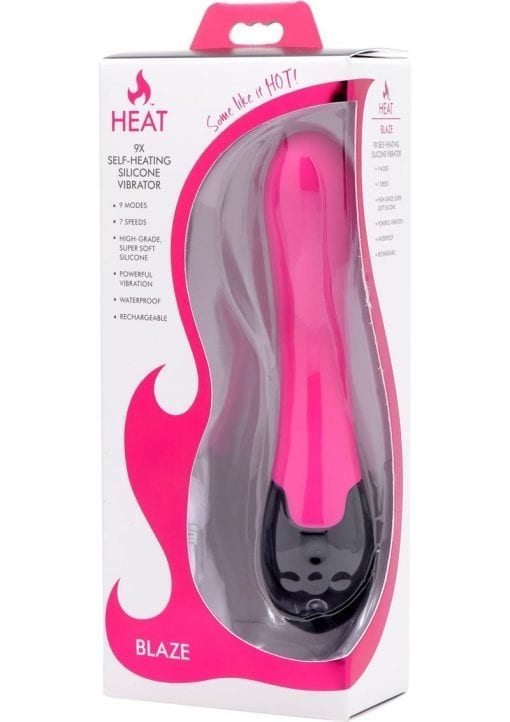 Heat Blaze 9x Self Heating Silicone Vibrator Waterproof Hot Pink
