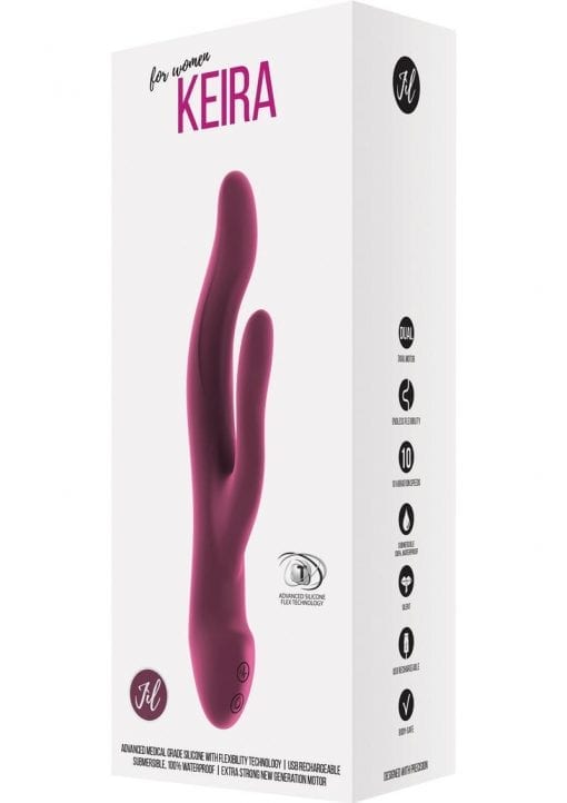 Jil Keira Flexible Silicone USB Rechargeable Rabbit Vibrator Waterproof Pink 8.3 Inch