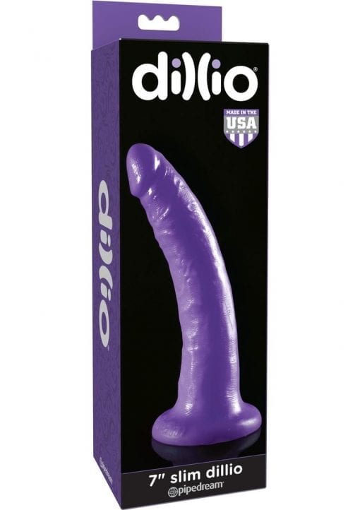 Dillio Realistic Slim Dildo Purple 7 Inches