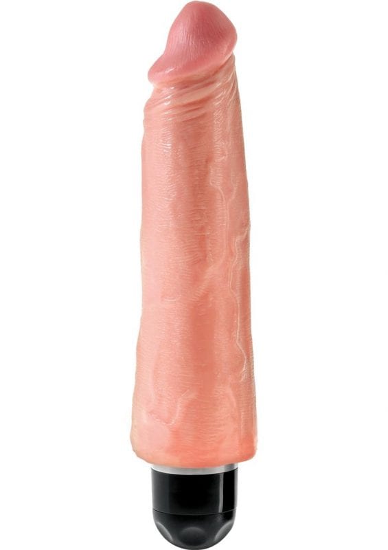 King Cock Vibrating Stiffy Realistic Dildo Waterproof Flesh 8 Inch