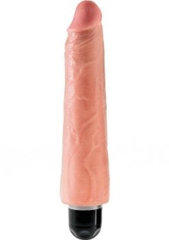 King Cock Vibrating Stiffy Realistic Dildo Waterproof Flesh 9 Inch