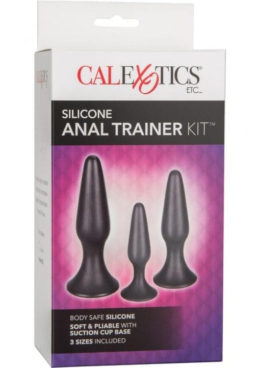 Silicone Anal Trainer Kit Black 3 Sizes