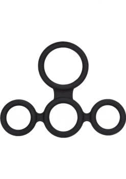 Big Man`s Spreader Silicone Erection And Scrotum Enhancer Cock Ring Black