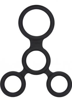 Full Erection Spreader Silicone Erection And Scrotum Enhancer Cock Ring Black