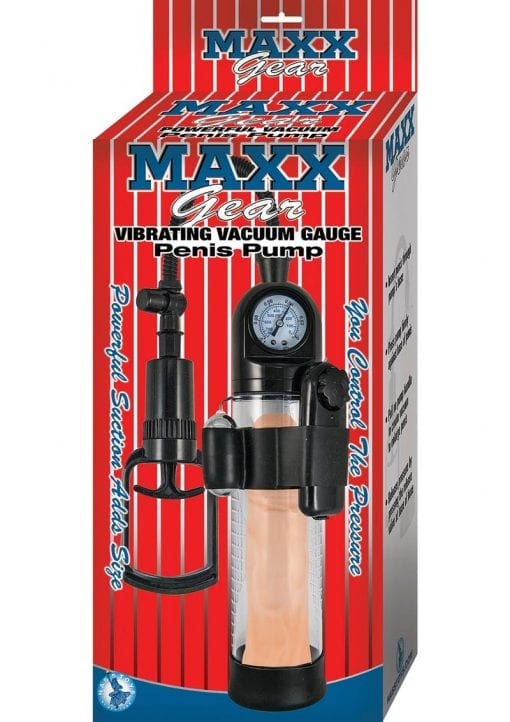 Maxx Gear Vibrating Vacuum Gauge Penis Pump Clear