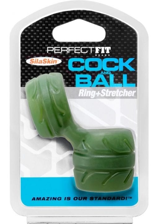 Perfect Fit Cock And Ball Ring + Stretcher SilaSkin - Green