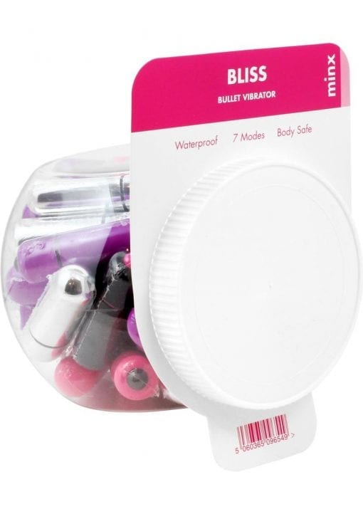 Minx Bliss Mini Bullet Vibrators Waterproof Assorted Colors 32 Each Per Bowl