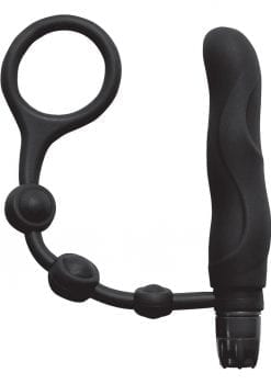 My Cock Ring With Ass Blaster Silicone Anal Plug Black