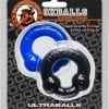 Oxballs Ultraballs Cockring Set 2 Each Per Set Black And Police Blue