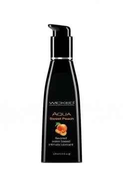 Wicked Aqua Flavored Water Based Lubricant Sweet Peach 4 Ounce