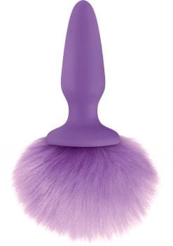 Bunny Tails Silicone Anal Plug - Purple