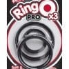 Ringo Pro X3 Silicone Cock Rings Set Waterproof Black 3 Piece Pack
