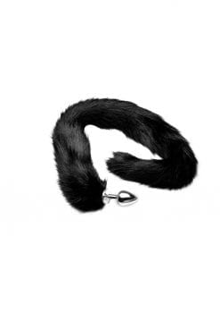 Tailz Mink Tail Butt Plug Black 4.5 Inch