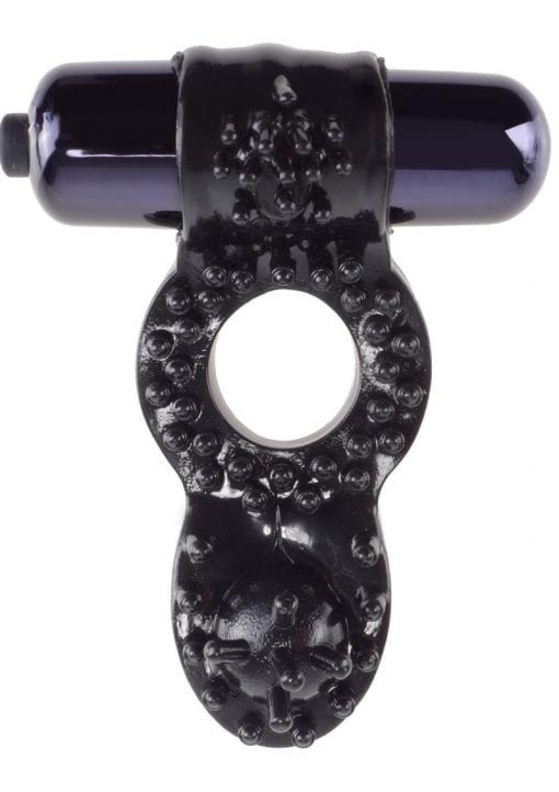 Fantasy C-Ringz Ball-Banger Super Ring Vibrating Textured Cockring Waterproof Black