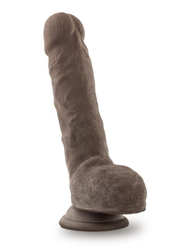 Au Naturel Sensa Feel Dildo Chocolate 9 inch Non Vibrating Suction Cup