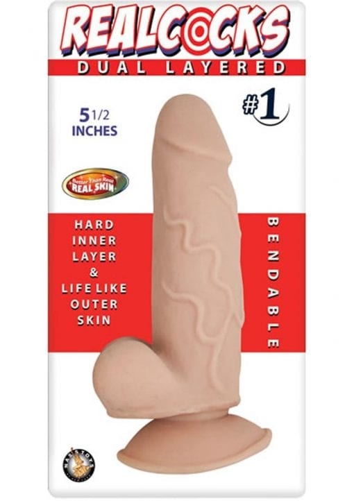 Realcocks Dual Layered 01 Bendable Dildo Waterproof Flesh 5.5 Inch