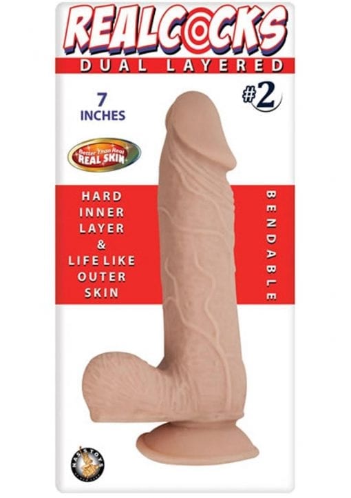 Realcocks Dual Layered 02 Bendable Dildo Waterproof Flesh 7 Inch