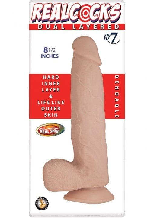 Realcocks Dual Layered 07 Bendable Dildo Waterproof Flesh 8.5 Inch