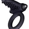 S Bullet Ring Tongue Silicone Vibrating Ring Black 2.5 Inches