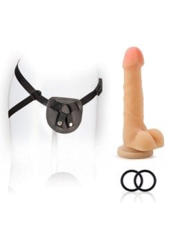 SX For You Black Harness Kit With Soft Realistic Cock Flesh 7 Inch