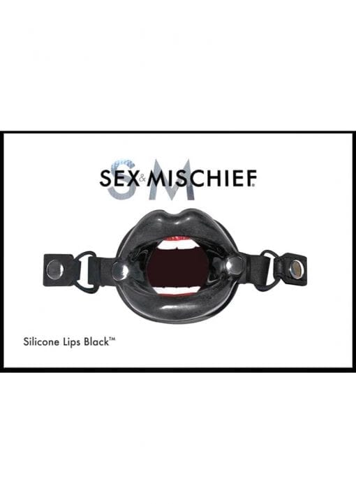 Sex And Mischief Silicone Lips Open Mouth Gag Black