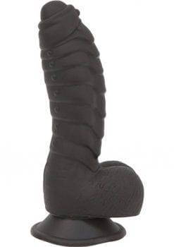 Addiction Toy Collection Ben Silicone Dildo With Balls Black 7 Inches
