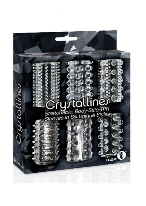Crystallines Stretchable Body Safe TPR Sleeves In Six Unique Styles Clear