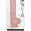 Big Shot Silicone Rechargeable Vibrating Squirting Dong With Balls Waterproof Flesh 8 Inch
